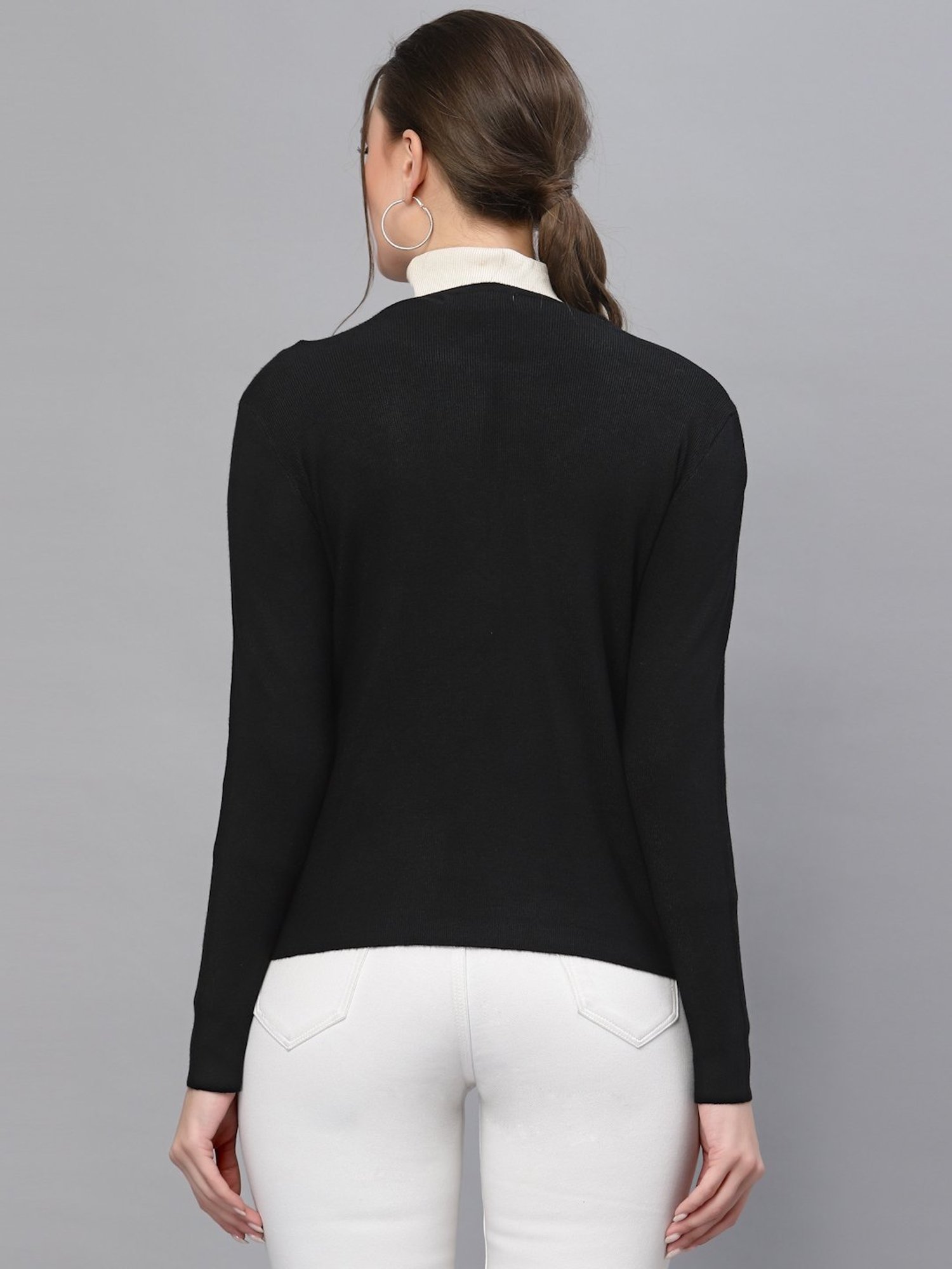 Mafadeny Black Embellished Shrug