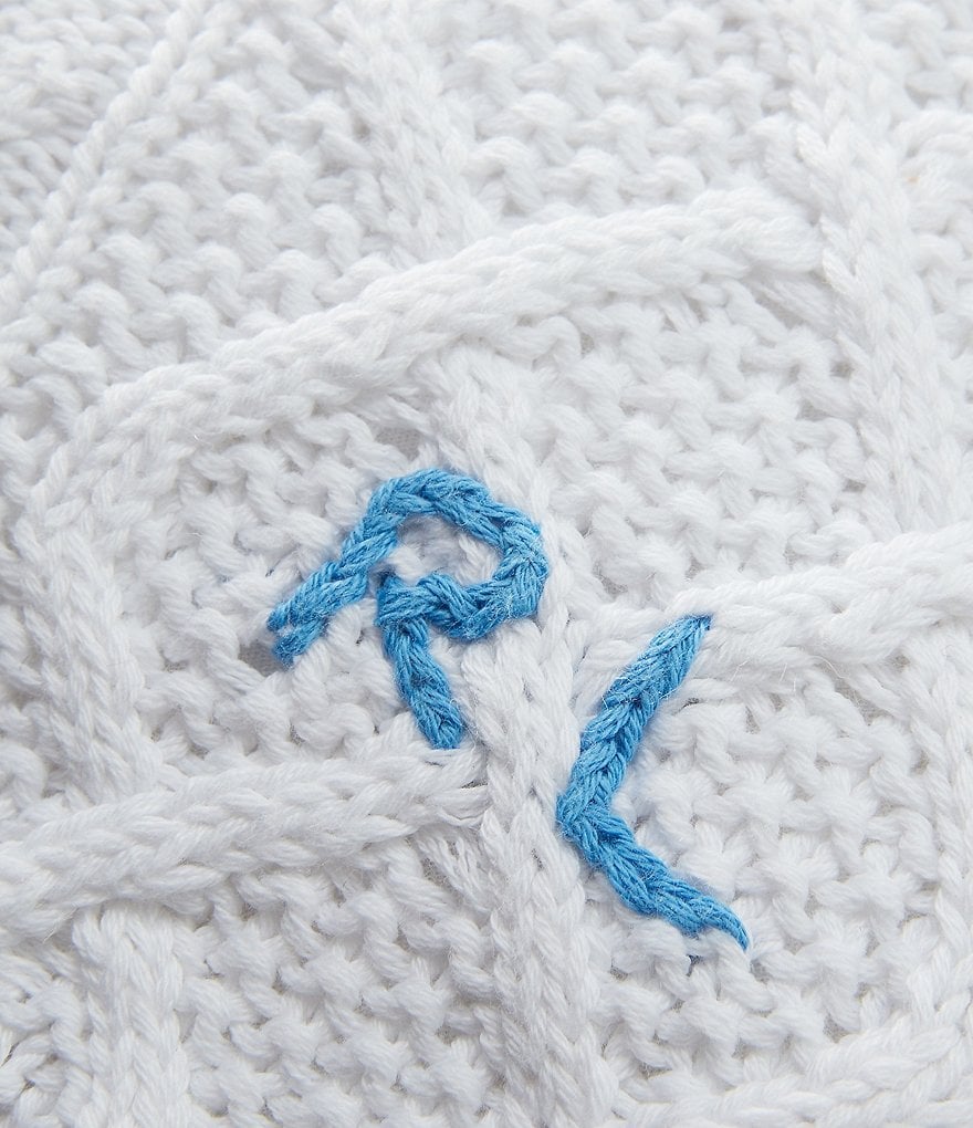 Ralph Lauren Georgica Collection Cable Knit Flag Square Pillow