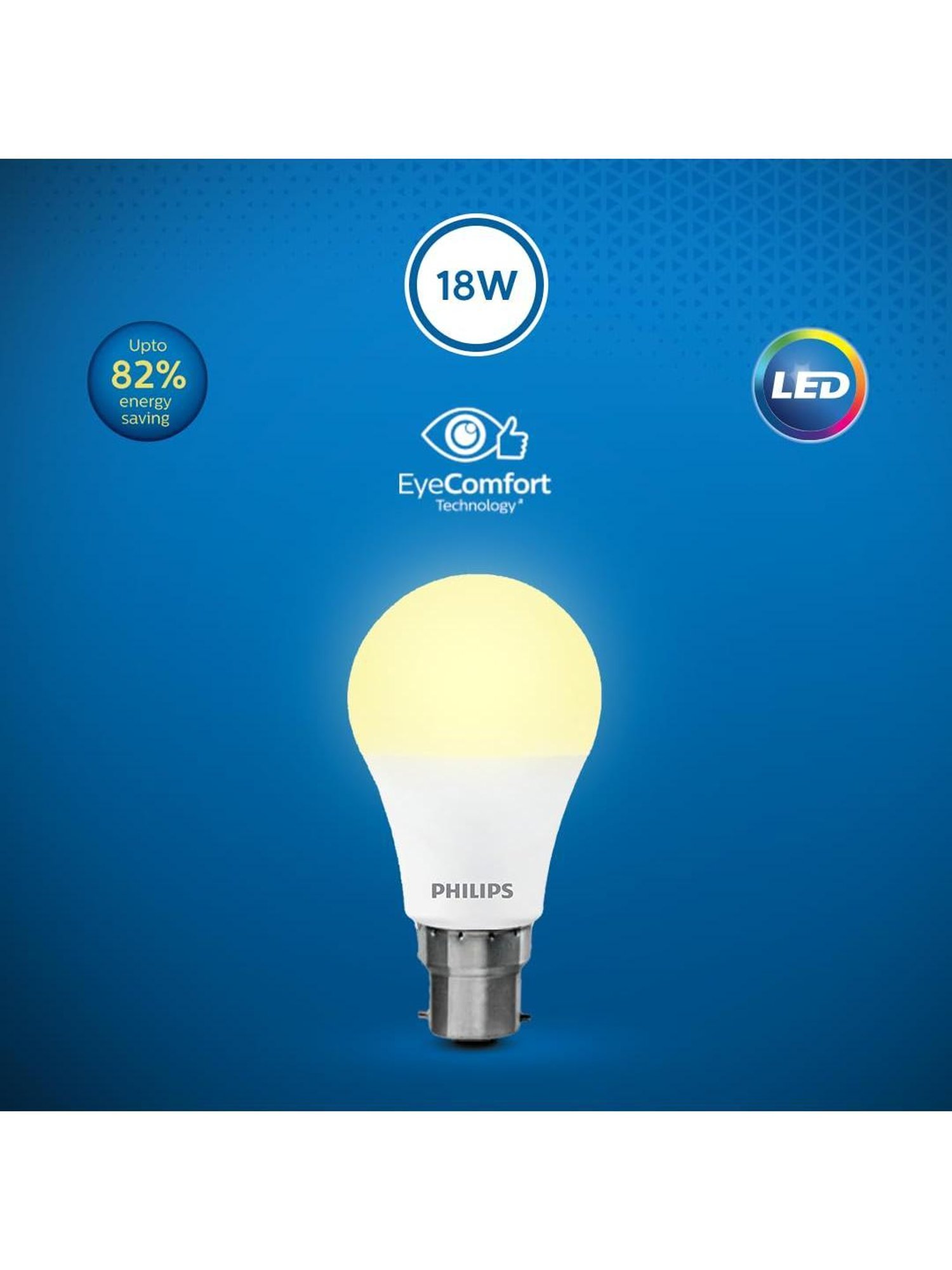 Philips 18-Watt B22 AceBright High Wattage LED Light Bulb for Home Pack of 2 (Warm White)