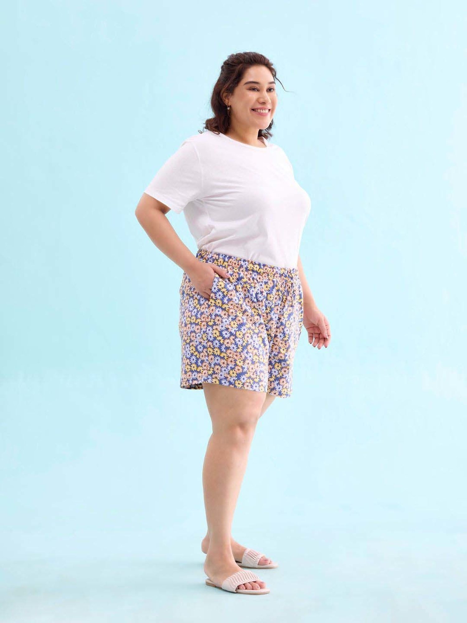 Go Colors! Blue Cotton Printed Shorts