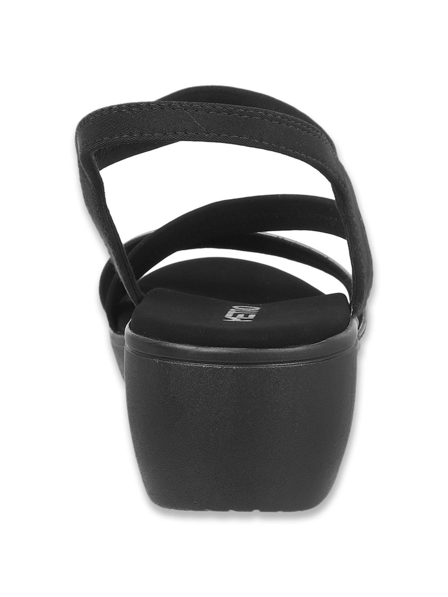 Metro Women's Black Ankle Strap Wedges