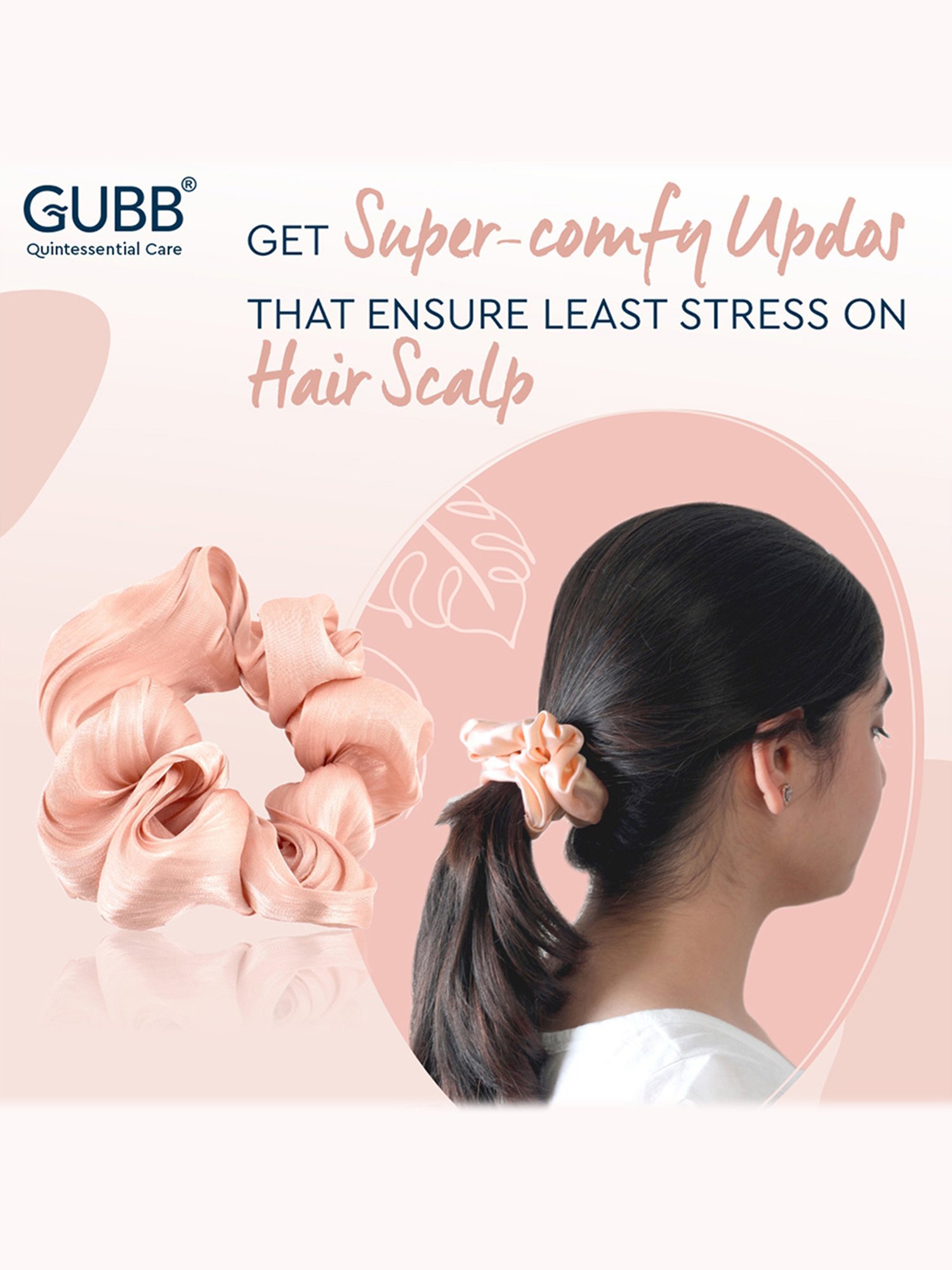 GUBB Hair Scrunchie Peach Swirl for Women