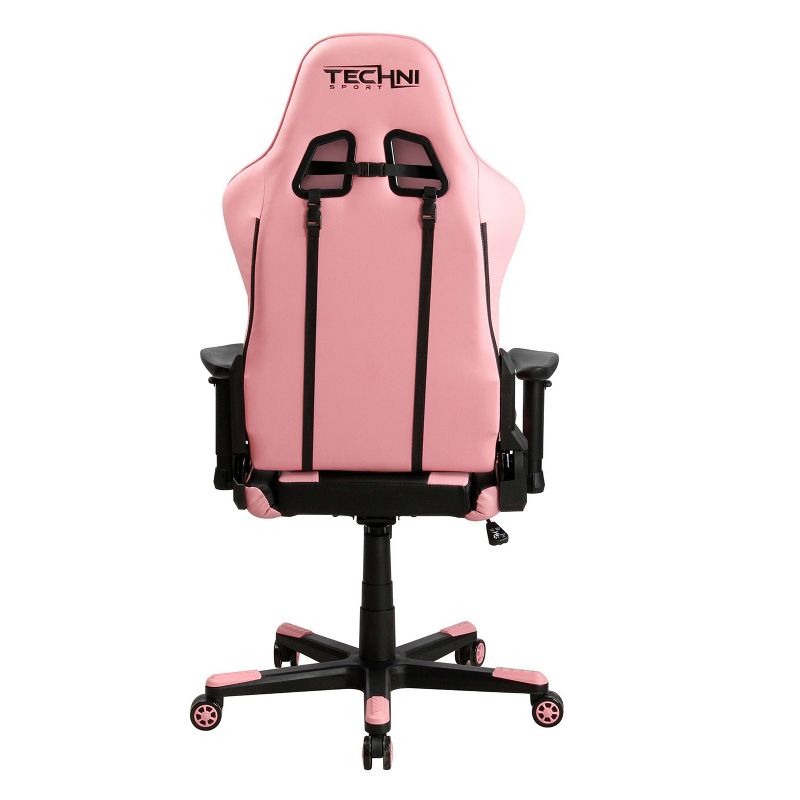 Ergonomic High Back Racer Style PC Gaming Chair Pink - Techni Sport