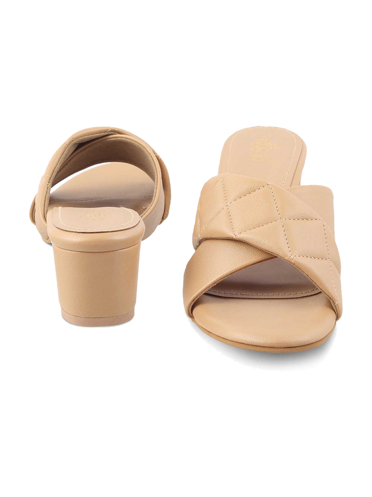 Tresmode Women's Beige Cross Strap Sandals