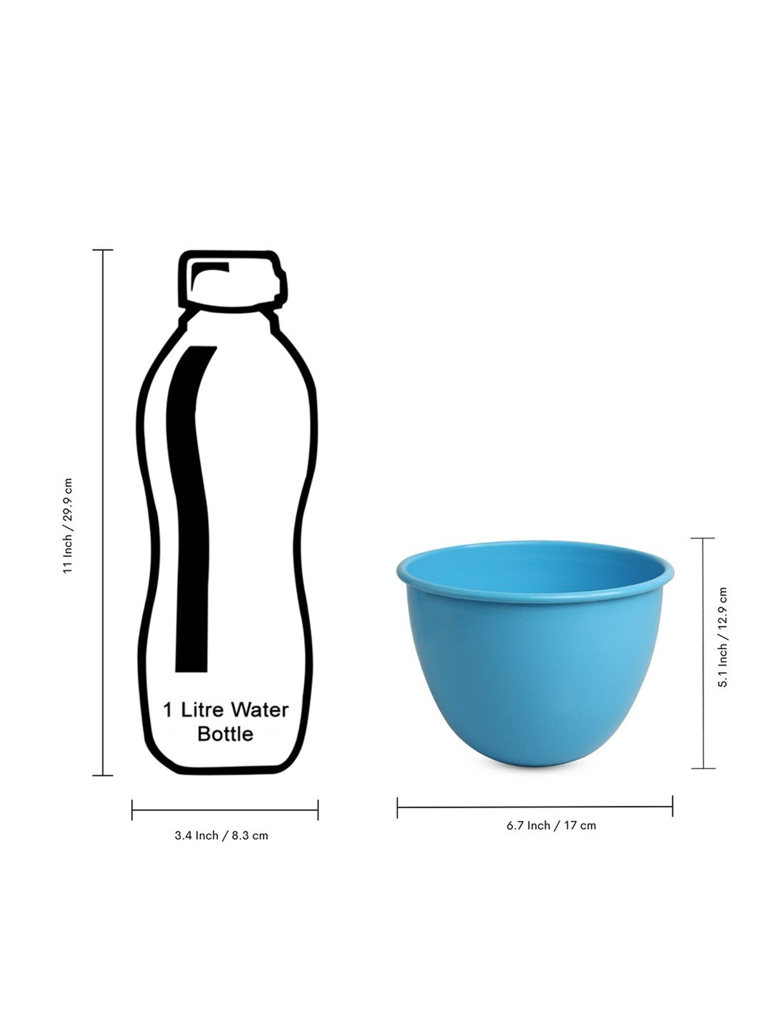 ExclusiveLane Blue Bliss Sky Blue Iron Hanging Planter Pot With Holder