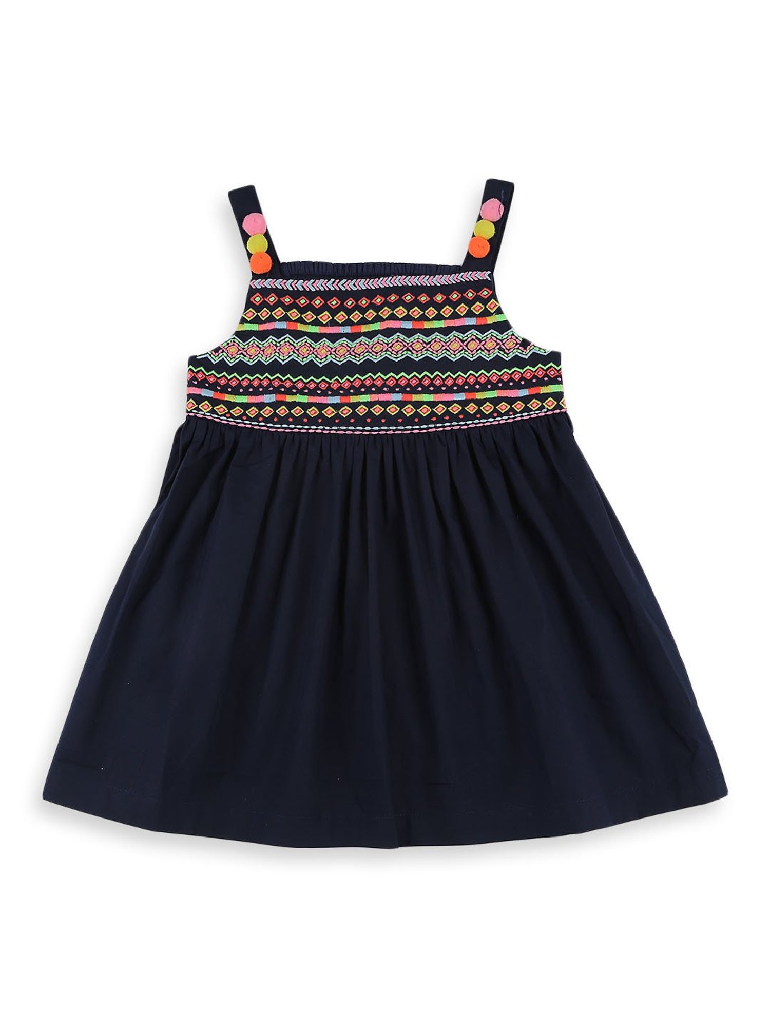 Nauti Nati Kids Navy Embroidered Dress