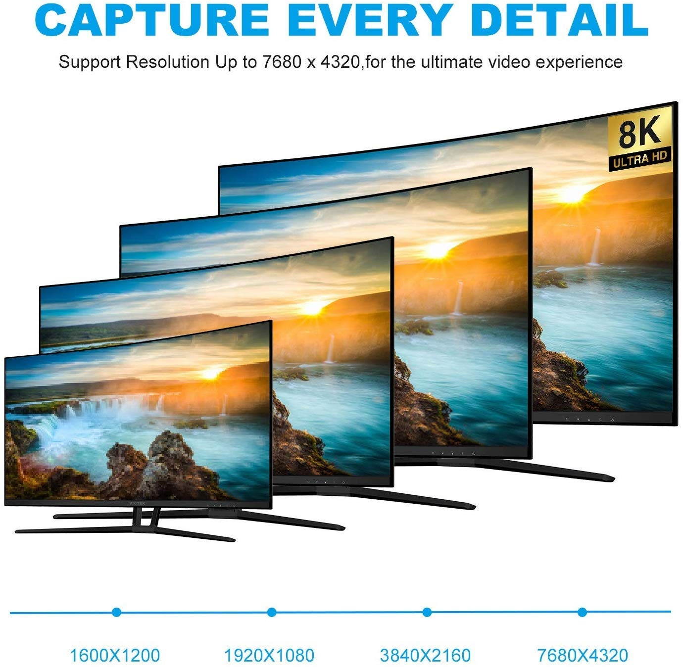 CABLEDECONN DisplayPort Cable Ultra HD 8K 4K Copper Cord DP 1.4 HBR3 8K@60Hz 4K@144Hz High Speed 32.4Gbps HDCP 3D Slim and Flexible DP to DP Cable 1M 3.3FT