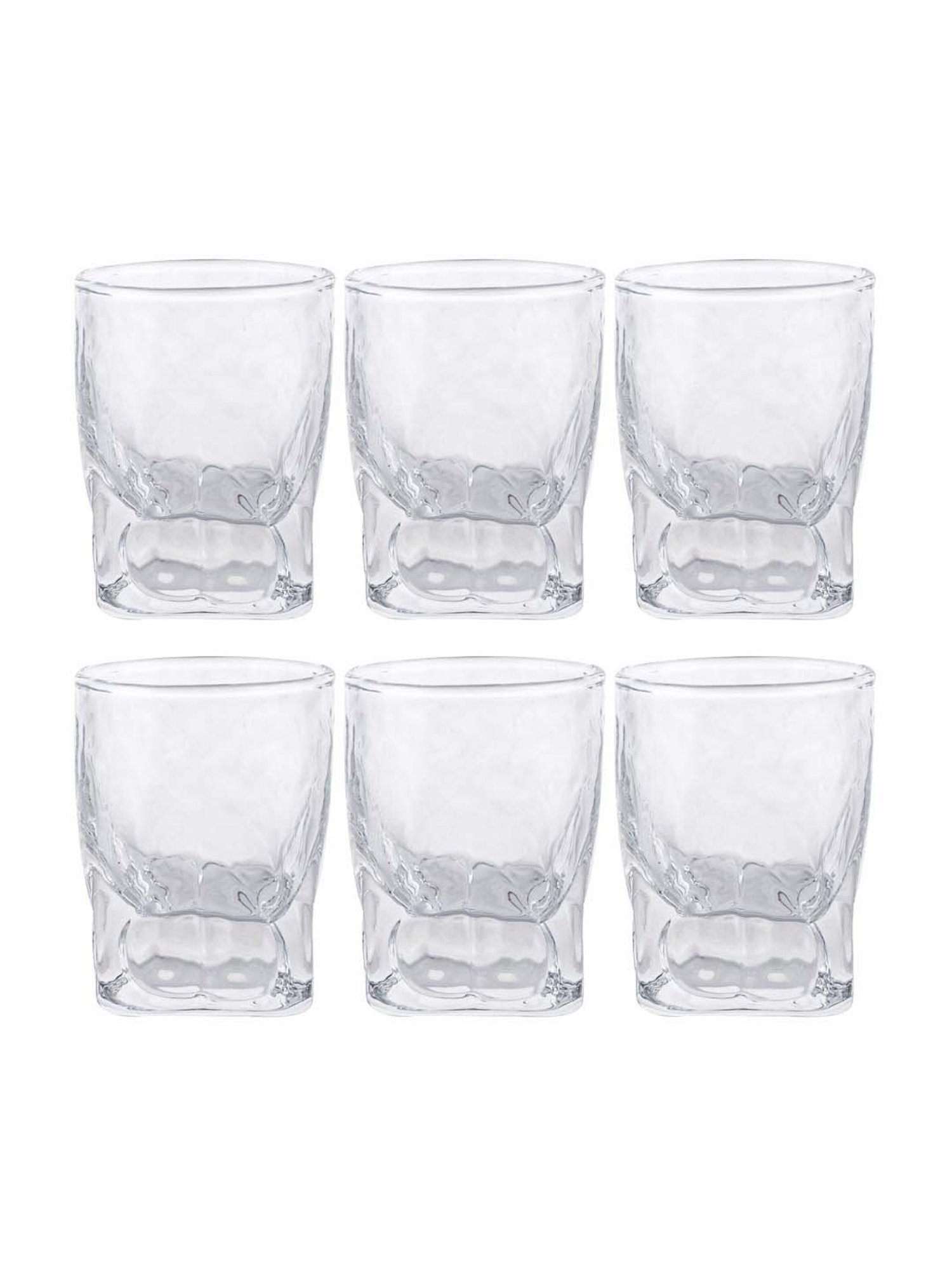 Goodhomes DUROBOR Transparent Glass Quartz Shot Glasses (70 ml) - Set of 6