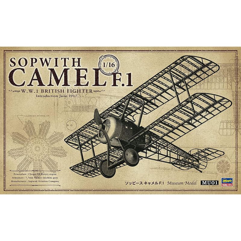 Hasegawa 1/16 Mu01 WW1 British Fighter Sopwith Camel F.1 Model Kit