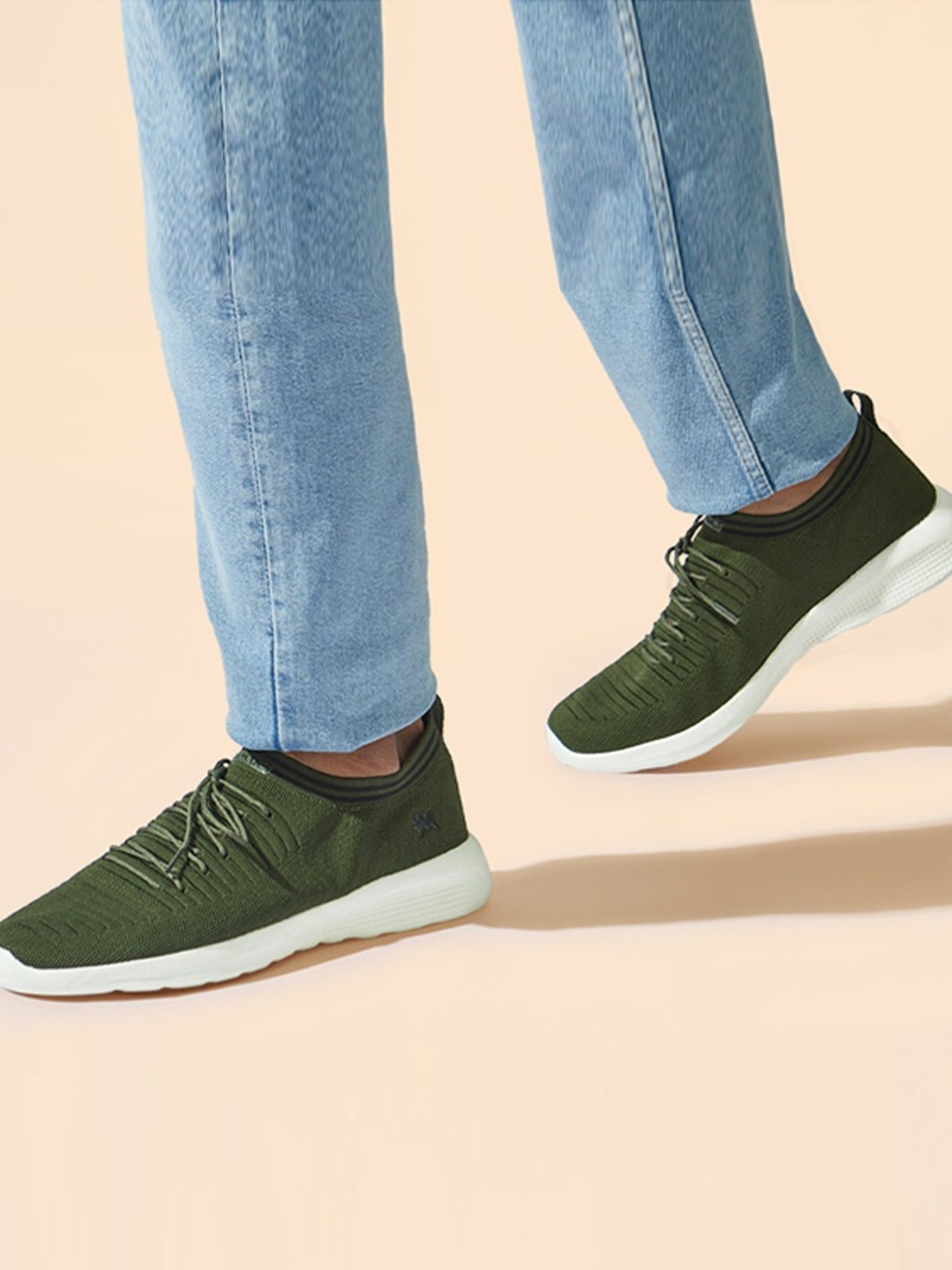 Neemans Men's Commuter Basics Olive Casual Sneakers