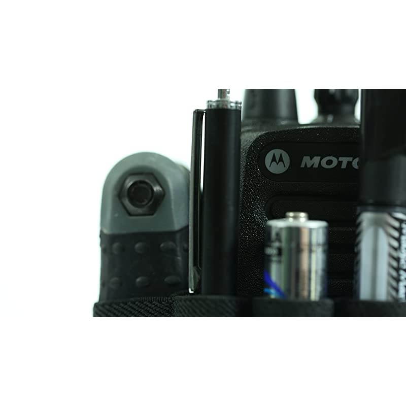 Caddie Yellow Accessory Pouch for Talkies | for Motorola CP 200 and Most Other Talkies | Black with Yellow Bungee