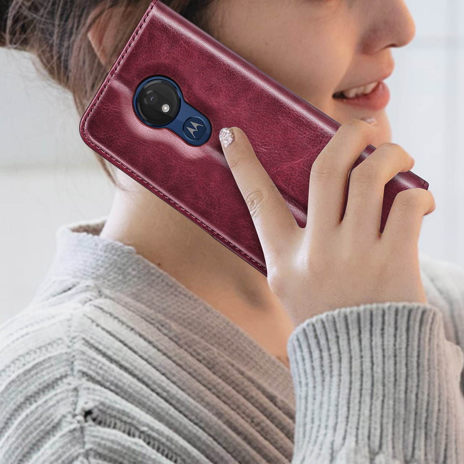 Moto G7 Power Case, Motorola Moto G7 Optimo Maxx/Moto G7 Supra Wallet Case, Tekcoo Premium [RFID Blocking] Cash ID Credit Card Slots Holder Carrying Vegan Leather Folio Flip Cover Cases [Black]