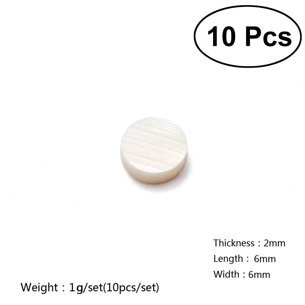 10pcs 6mm Round White Pearl Shell Dots for Guitar Fingerboard