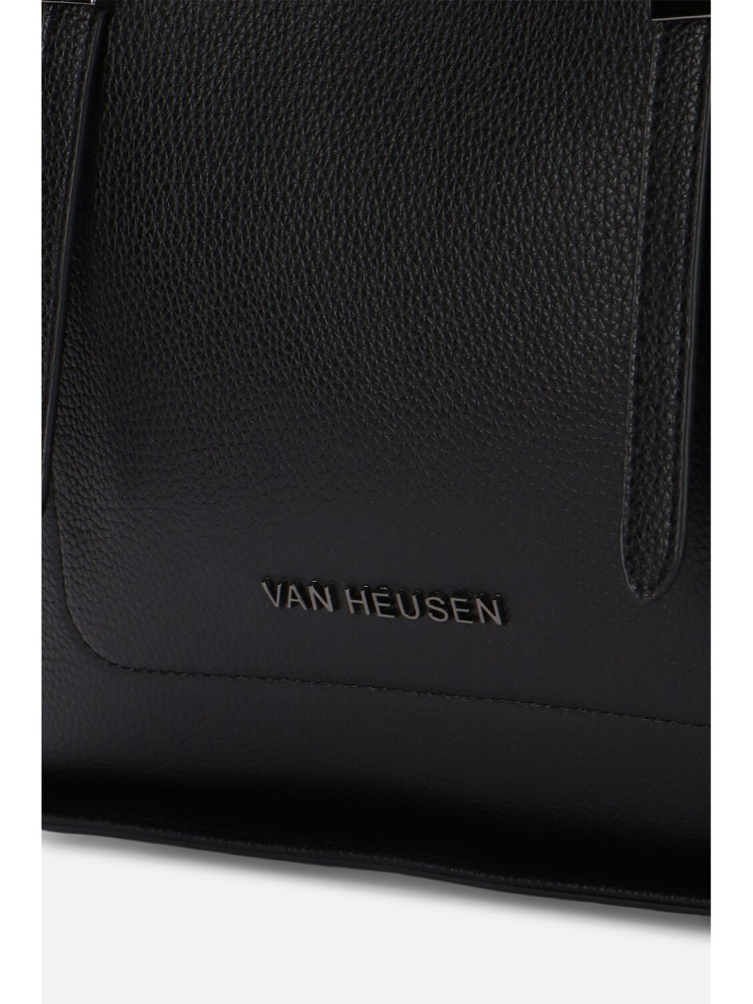 Van Heusen Black Solid Tote Bag