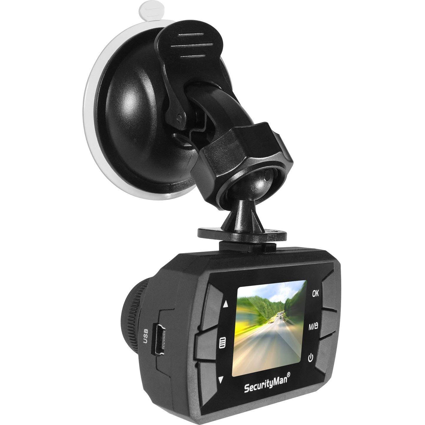 SecurityMan MicroHD Car Camera Recorder Dashcam with Built-In Impact Sensor
