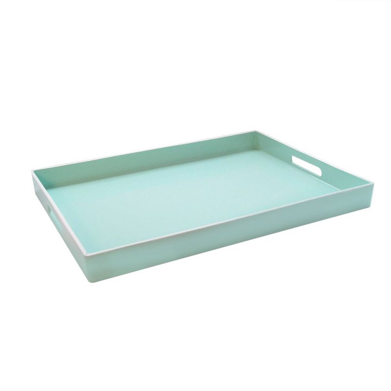 Trina Turk Rectangle Tray - Aqua & White