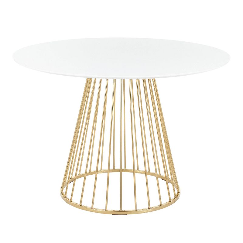 Canary Contemporary/Glam Dining Table Gold/White - LumiSource