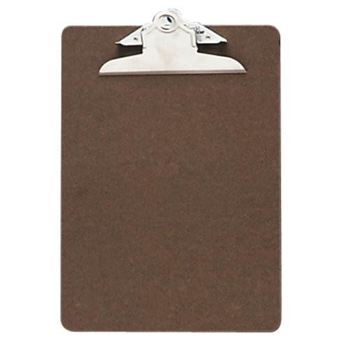 Officemate Hardboard Clipboard 1" Paper Capacity 6"x9" Brown 83103