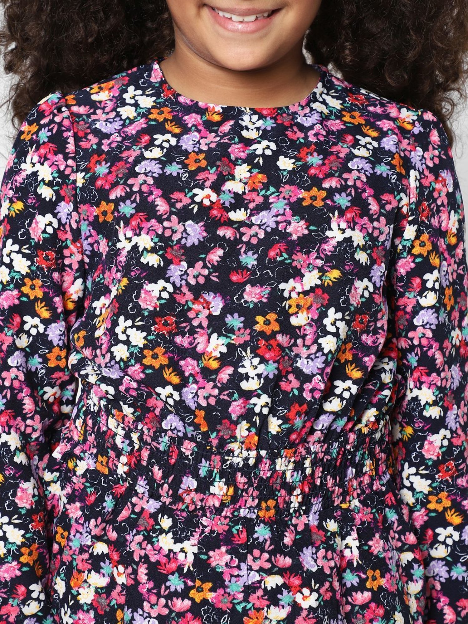 KIDS ONLY Multicolor Floral Print Full Sleeves Dress