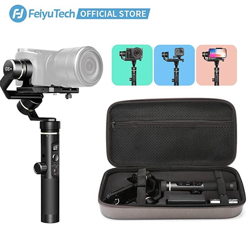 Official G6 Plus 3-Axis Handheld Gimbal Stabilizer 3-in-1 for Lightweight Mirrorless Camera, GoPro Hero 8/7/6/5 Action Camera and Smartphone,Payload 1.76 lb