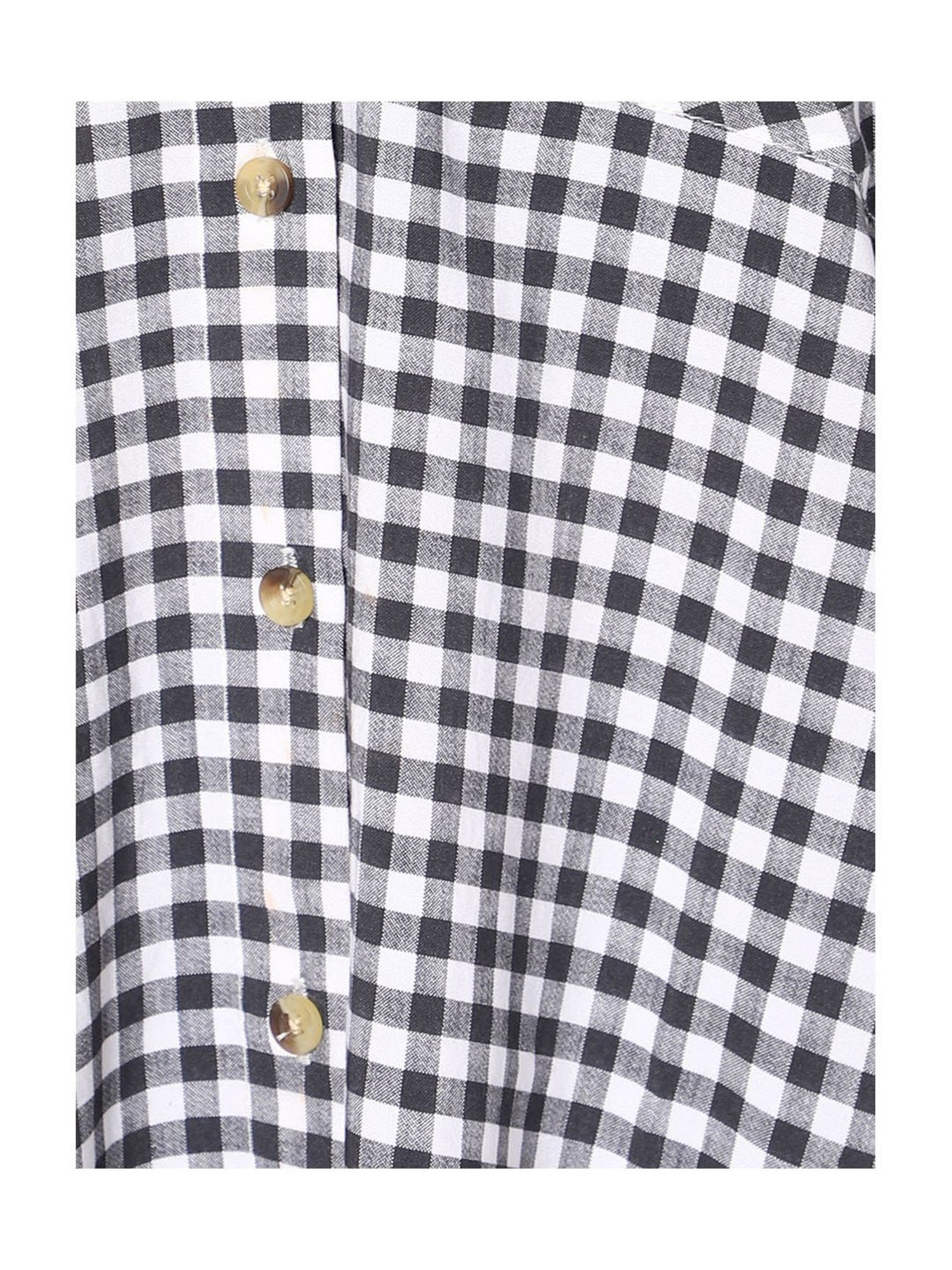 TeenTrums Girls Black & White Checks Full Sleeves Shirt Top