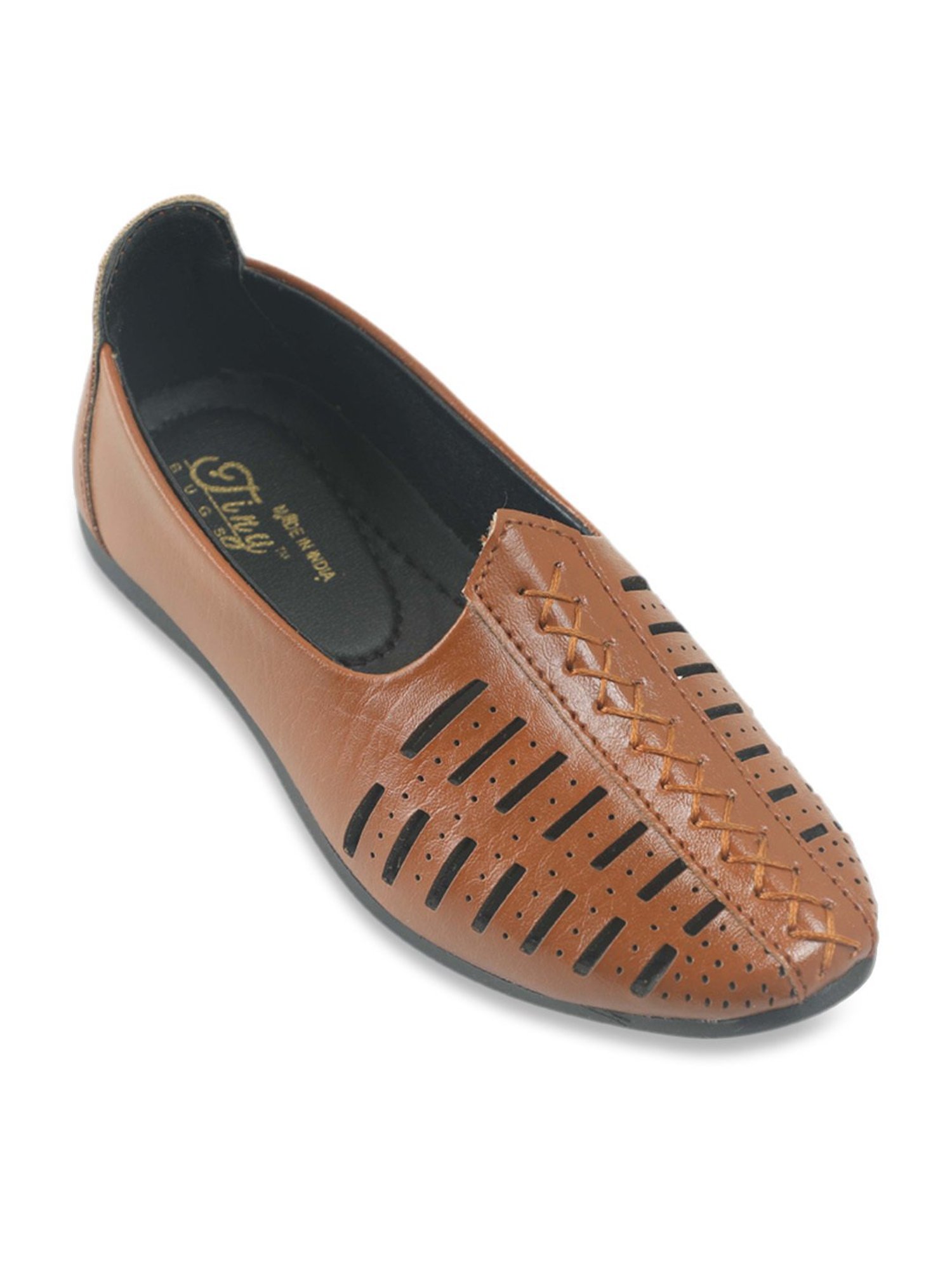 Tiny Bugs Kids Tan Ethnic Shoes