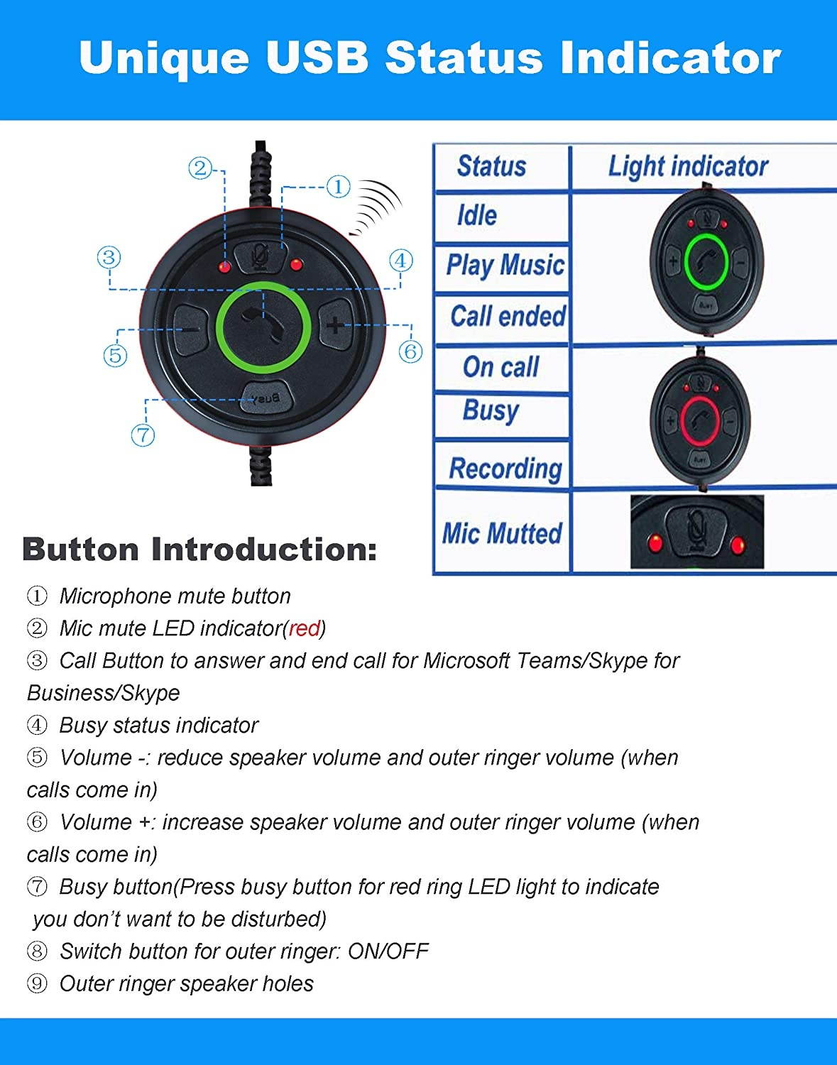 Jiade USB Headset for Call Center Skype ChatComputer Phone Headset with Noise Cancelling mic Voice Recognition Comfortable Speech DictationPC Headphone with Mic Mute Volume Control