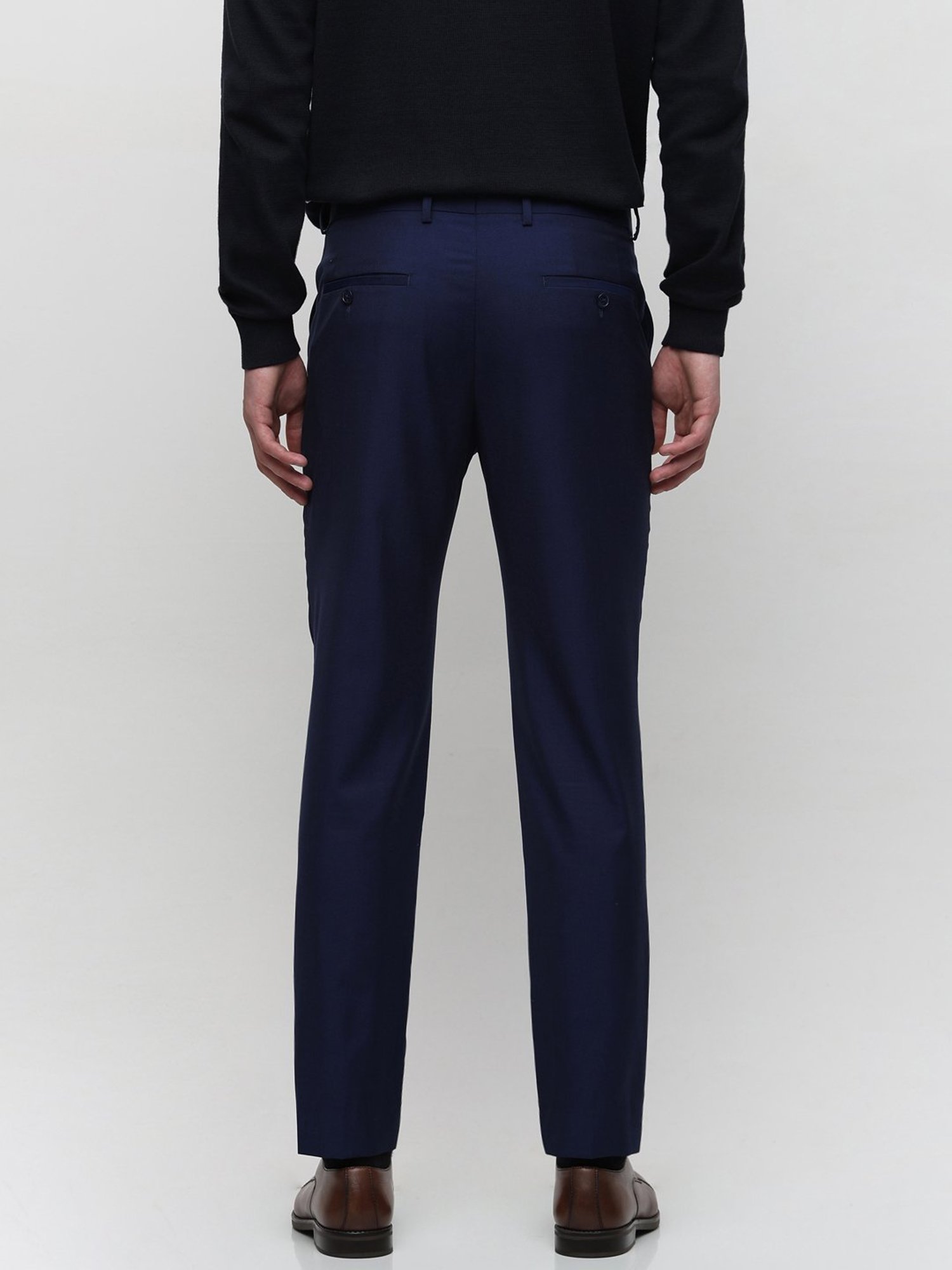 SELECTED HOMME Royal Blue Slim Fit Flat Front Trousers