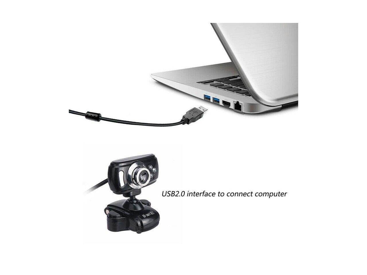 USB Webcam 3 LED Camera with Microphone for PC Desktop & Laptop