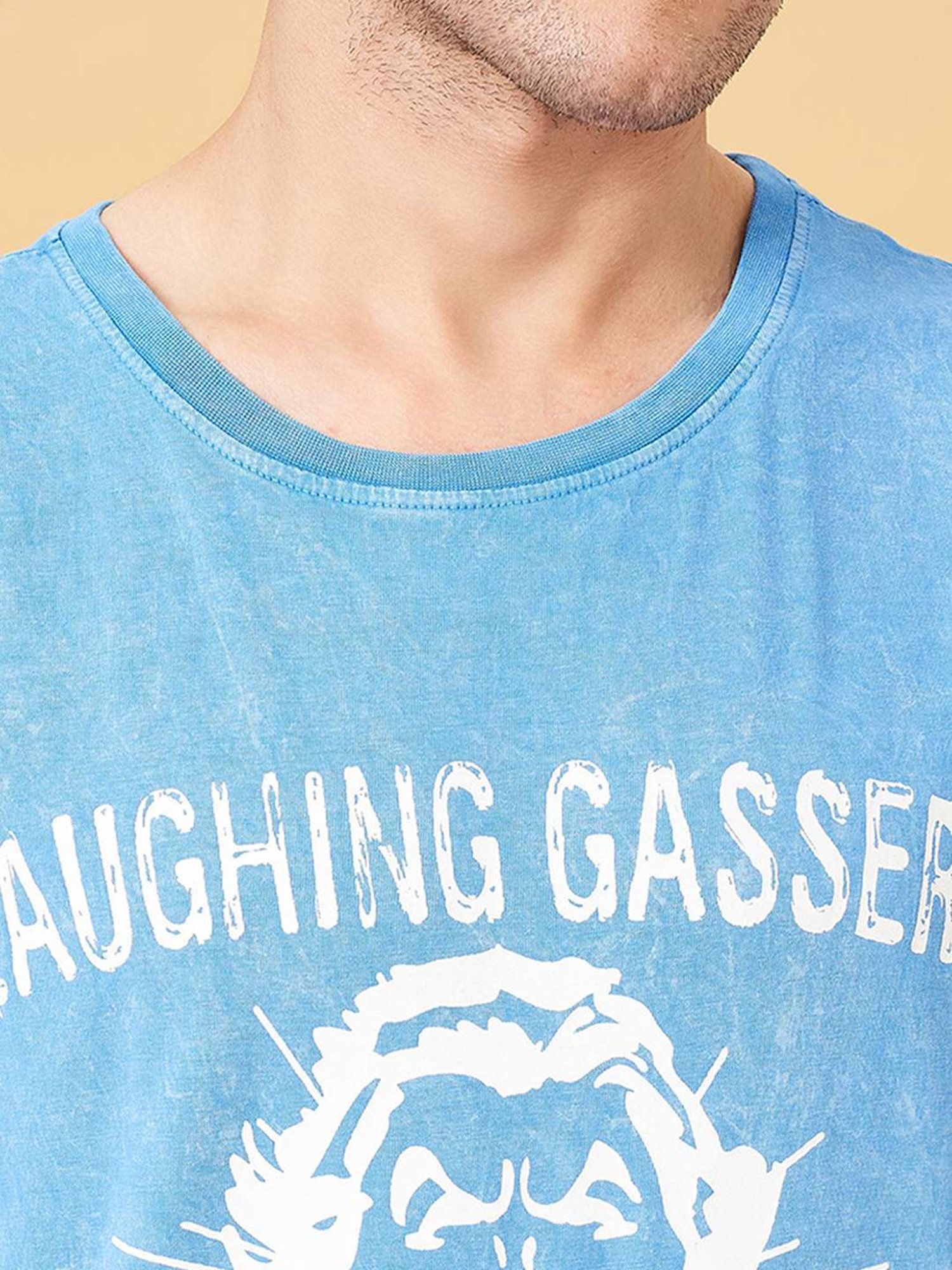 SF Jeans by Pantaloons Mazarine Blue Cotton Regular Fit Printed Vest