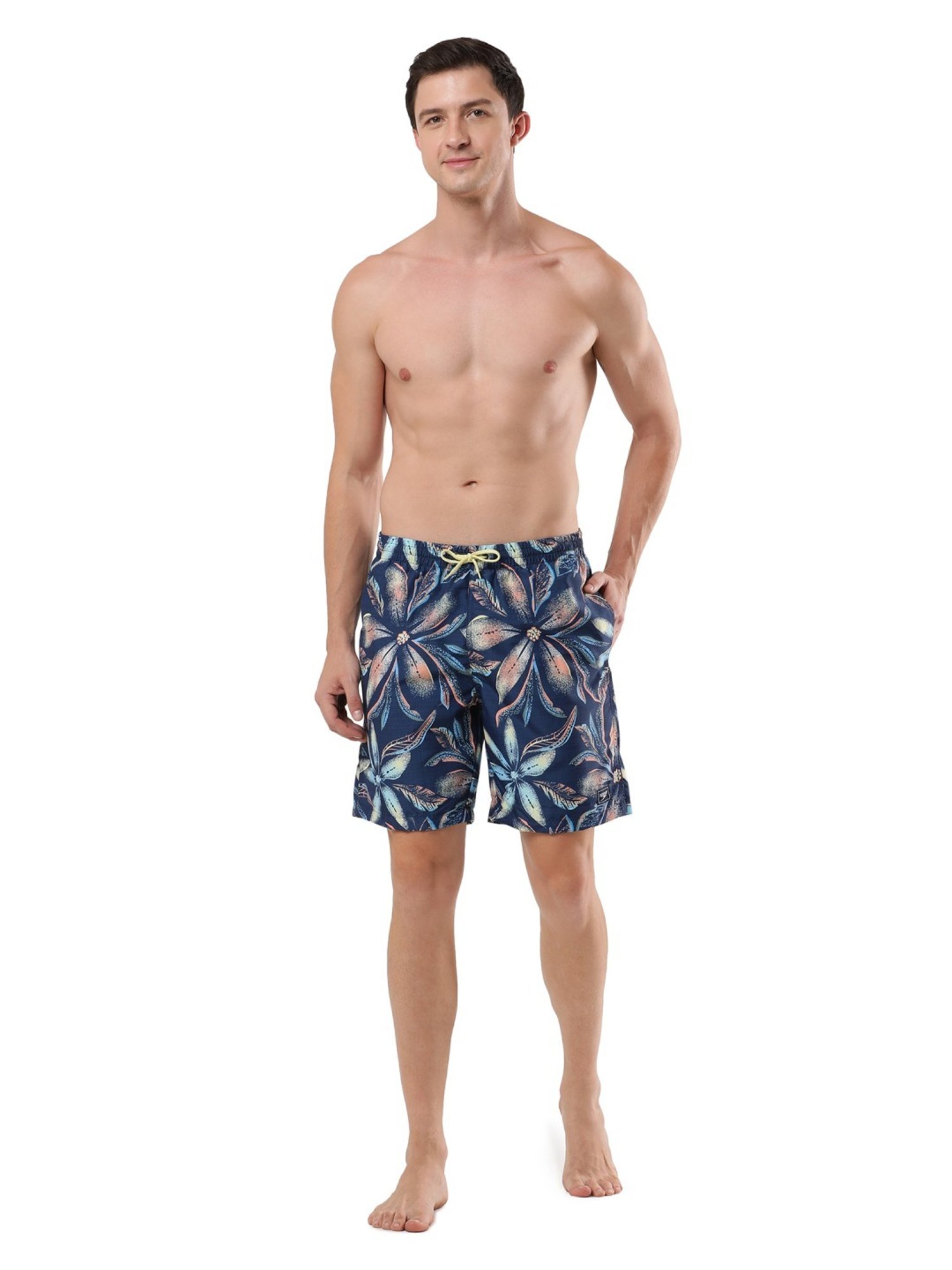 Speedo Pure Blue Regular Fit Printed Swim Shorts