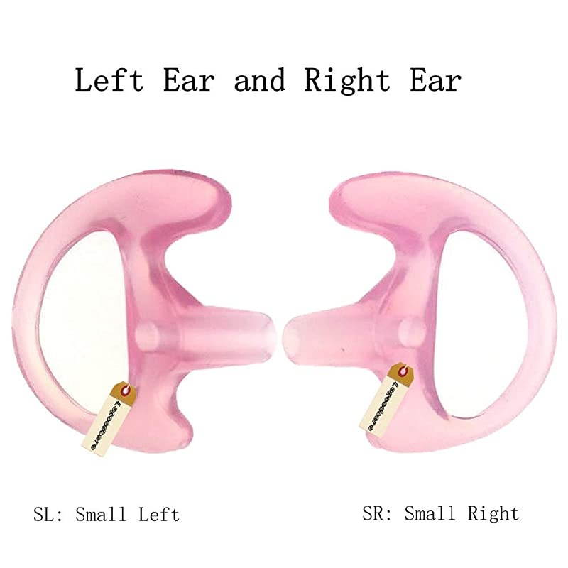 Radio Ear Mold Ear Bud Pink Small  Earmold Earbuds Replacement Left Right Ear for 2 Way Radio Acoustic Coil Tube Earpiece Insert Earmould Soft Walkie Talkie Ear Pieces 5 Pairs