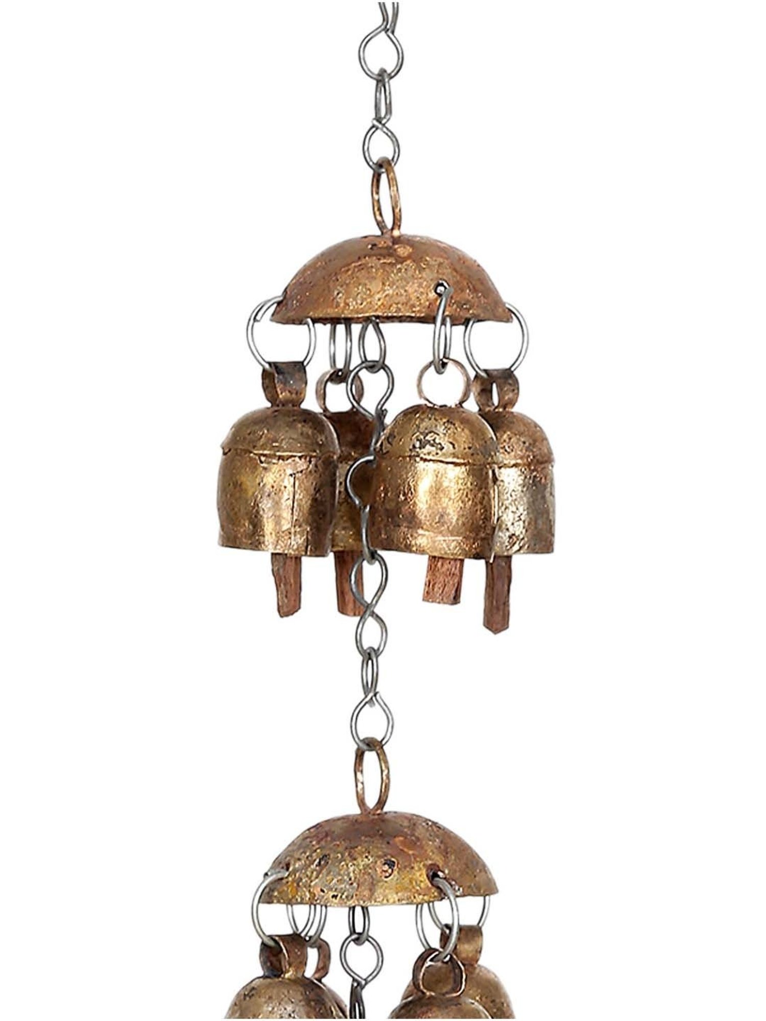Unravel India Golden Copper Windchime - Set of 1