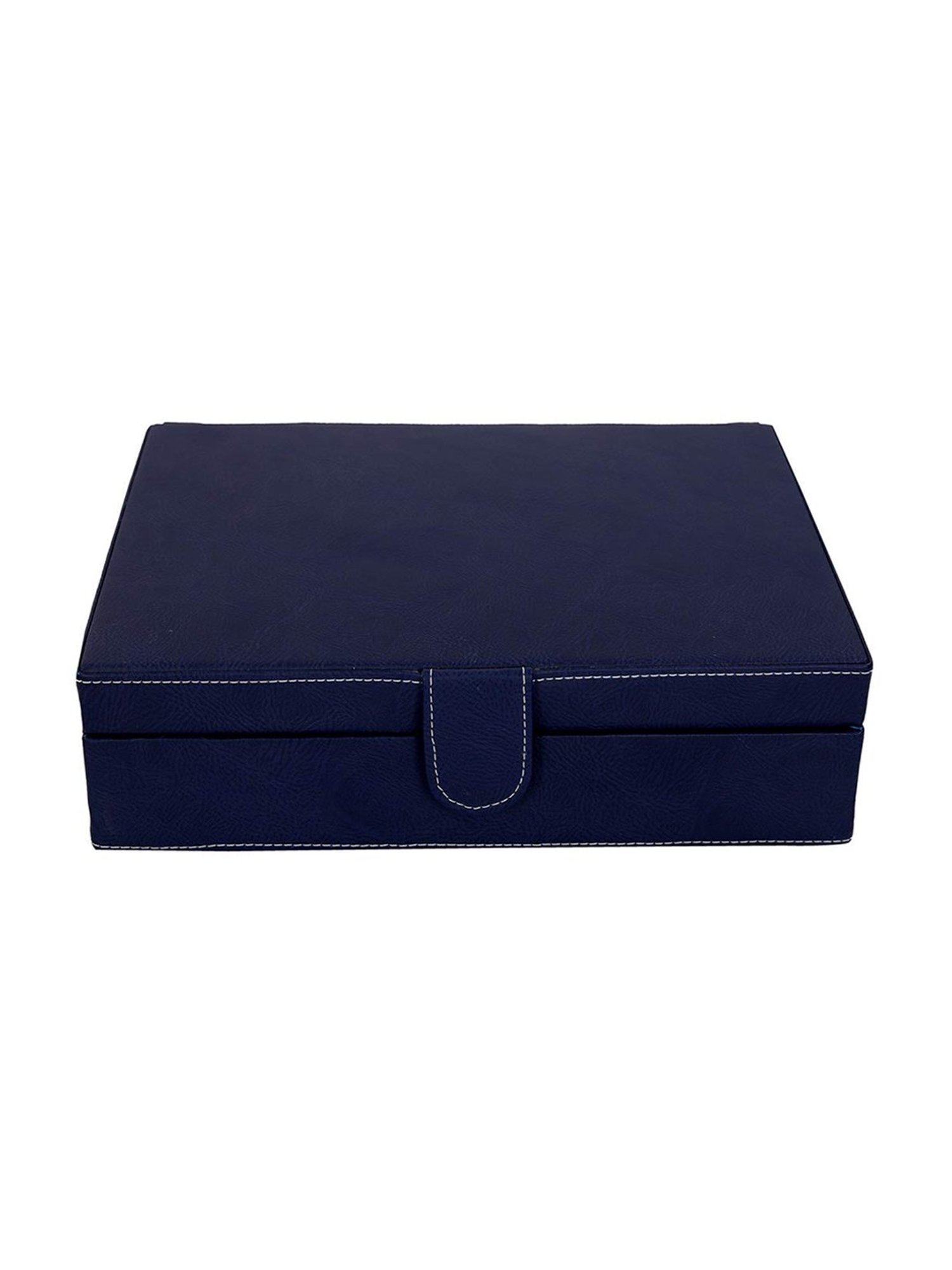 Leather World Blue Watch Box Holder Organizer Case in 10 Slots