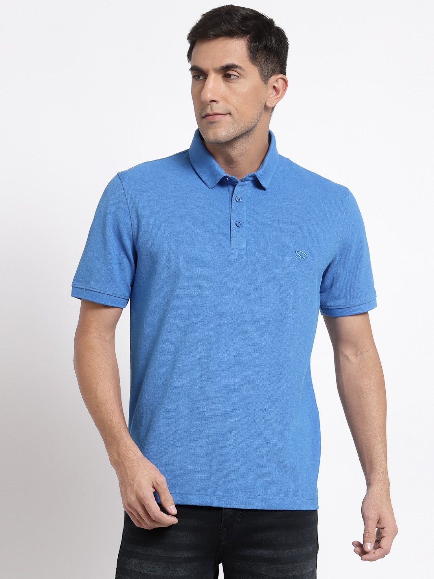 Sporto Blue Regular Fit Polo T-Shirt
