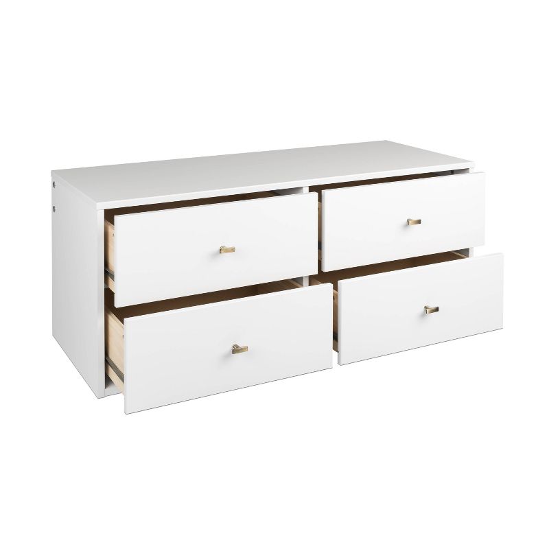 Floating 4 Drawers Dresser White - Prepac