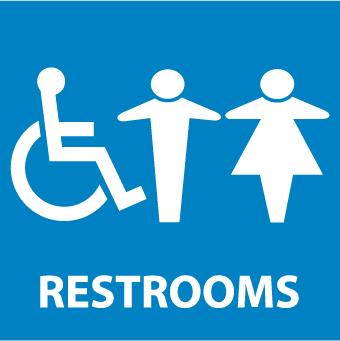 NMC S75P-RESTROOMS (W/GRAPHIC), 7X7, PS VINYL (1 EACH)