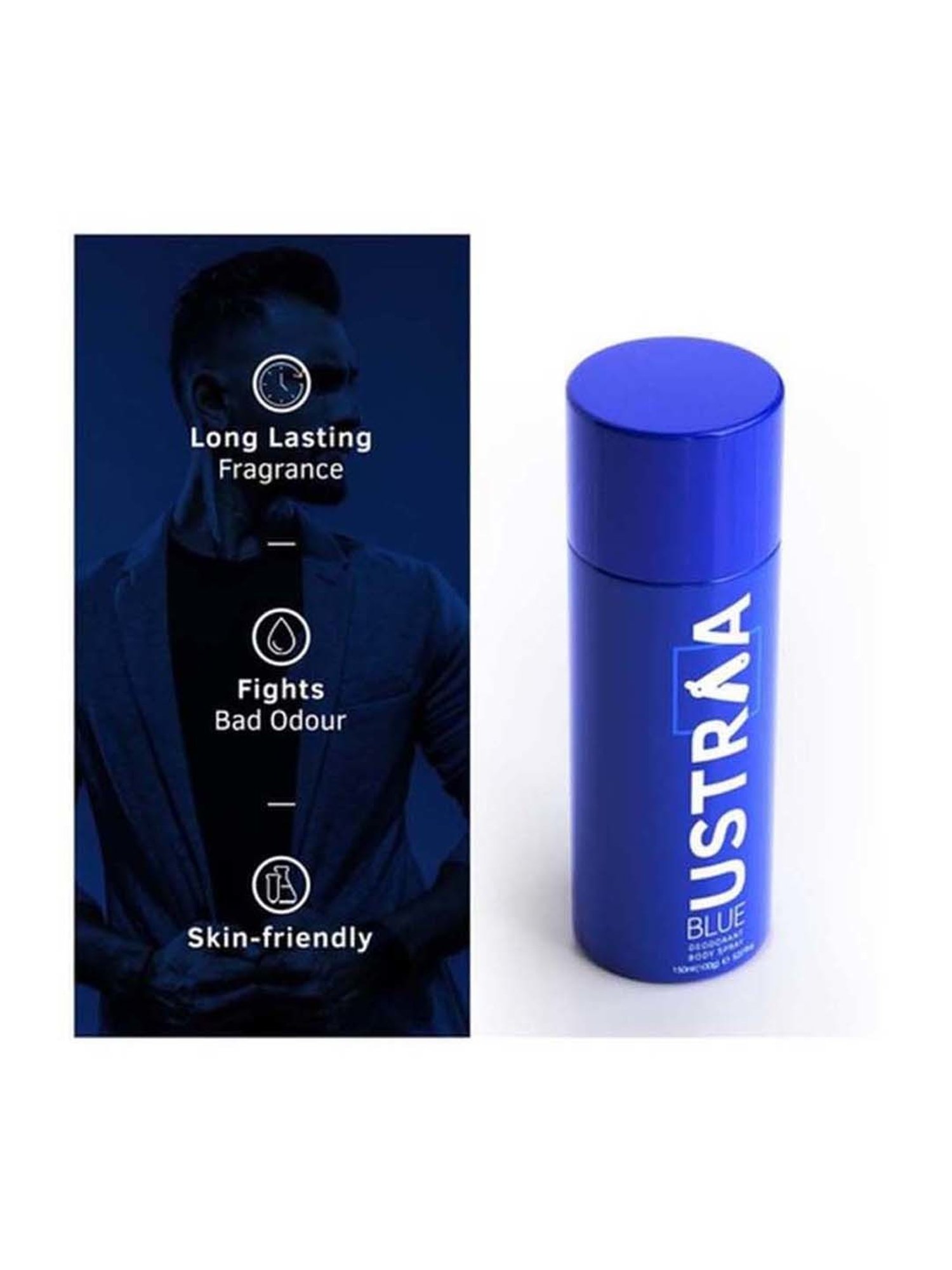 Ustraa Blue Deodorant & Deo Soap Sea Minerals (Pack of 4)