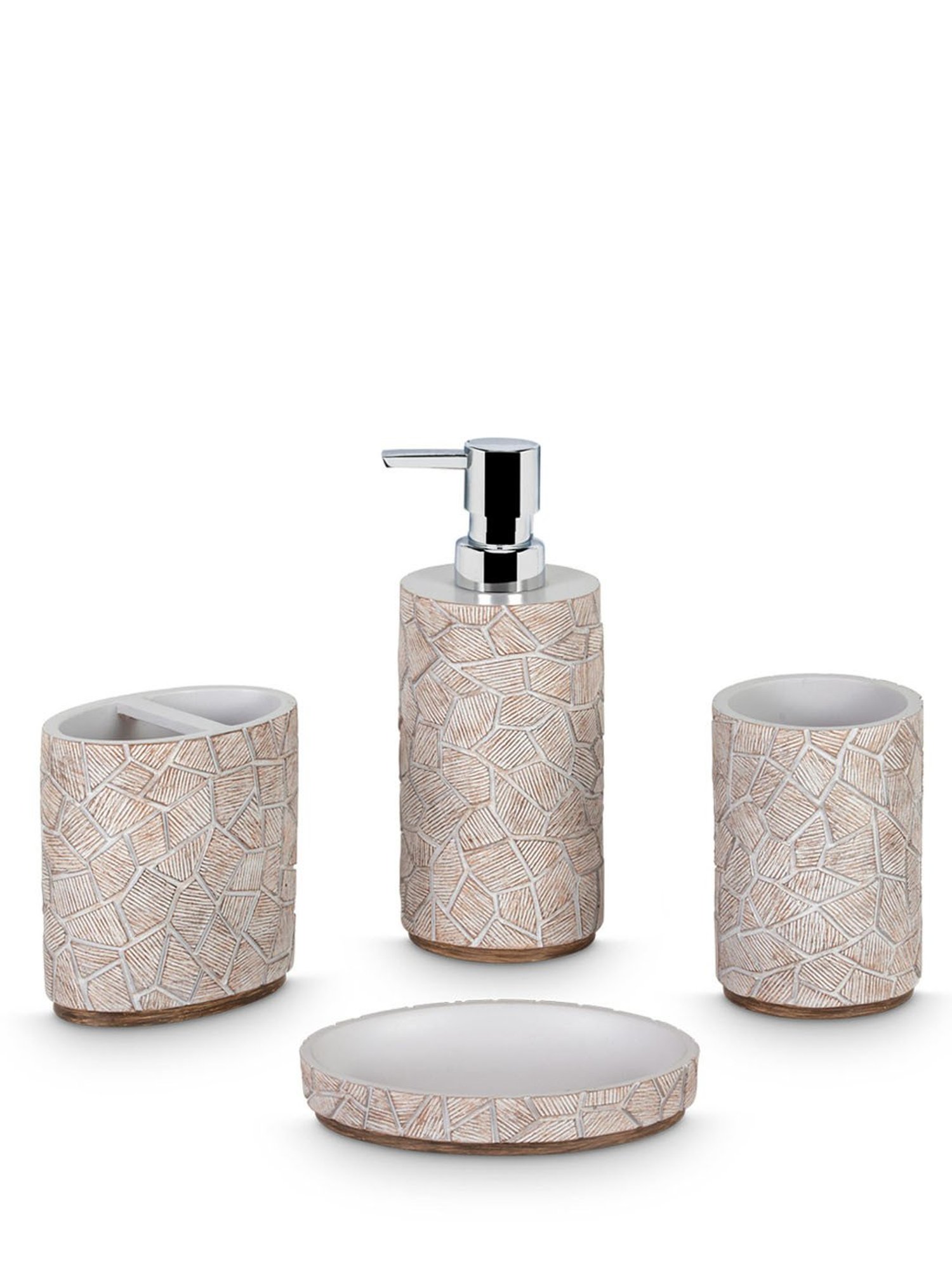 Freelance Peach Polyresin Set of 4 Bathroom Accessories
