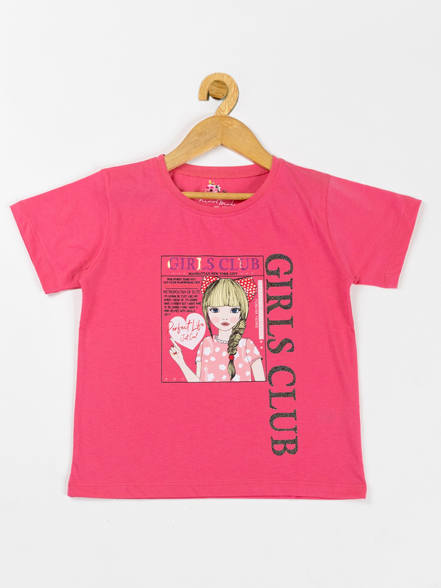 NINS MODA Kids Pink Printed Top