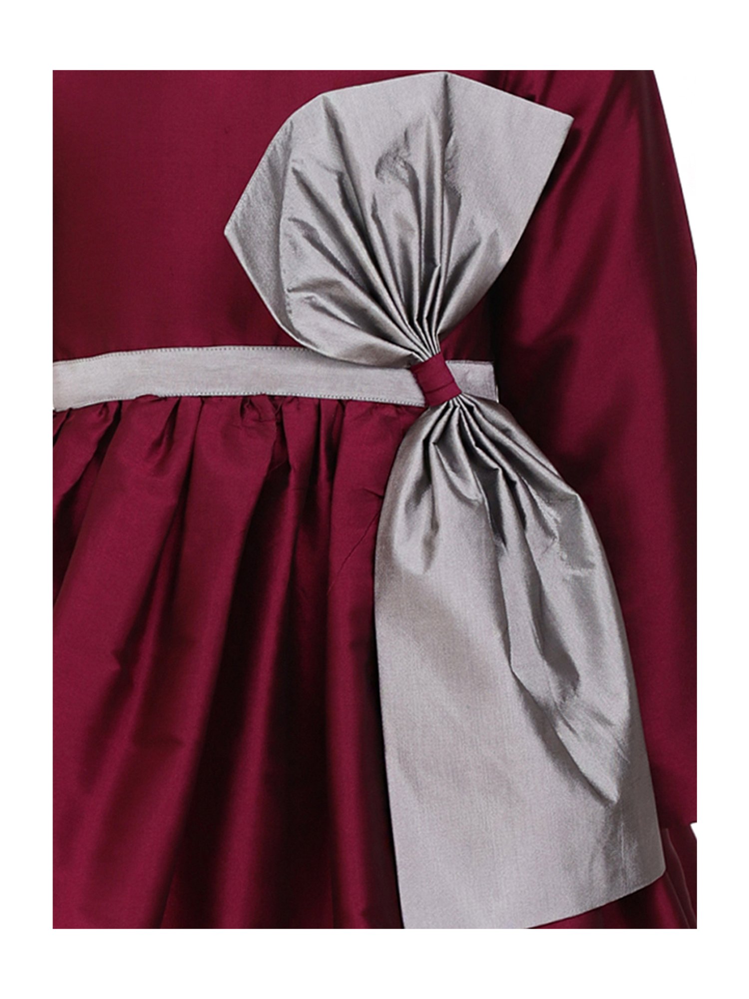 A Little Fable Kids Maroon Regular Fit Dress
