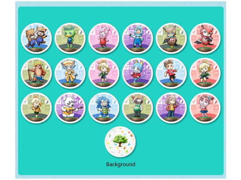 18PCS New Full Set NFC PVC TAG Cards for Animal Crossing Switch WII U New3ds