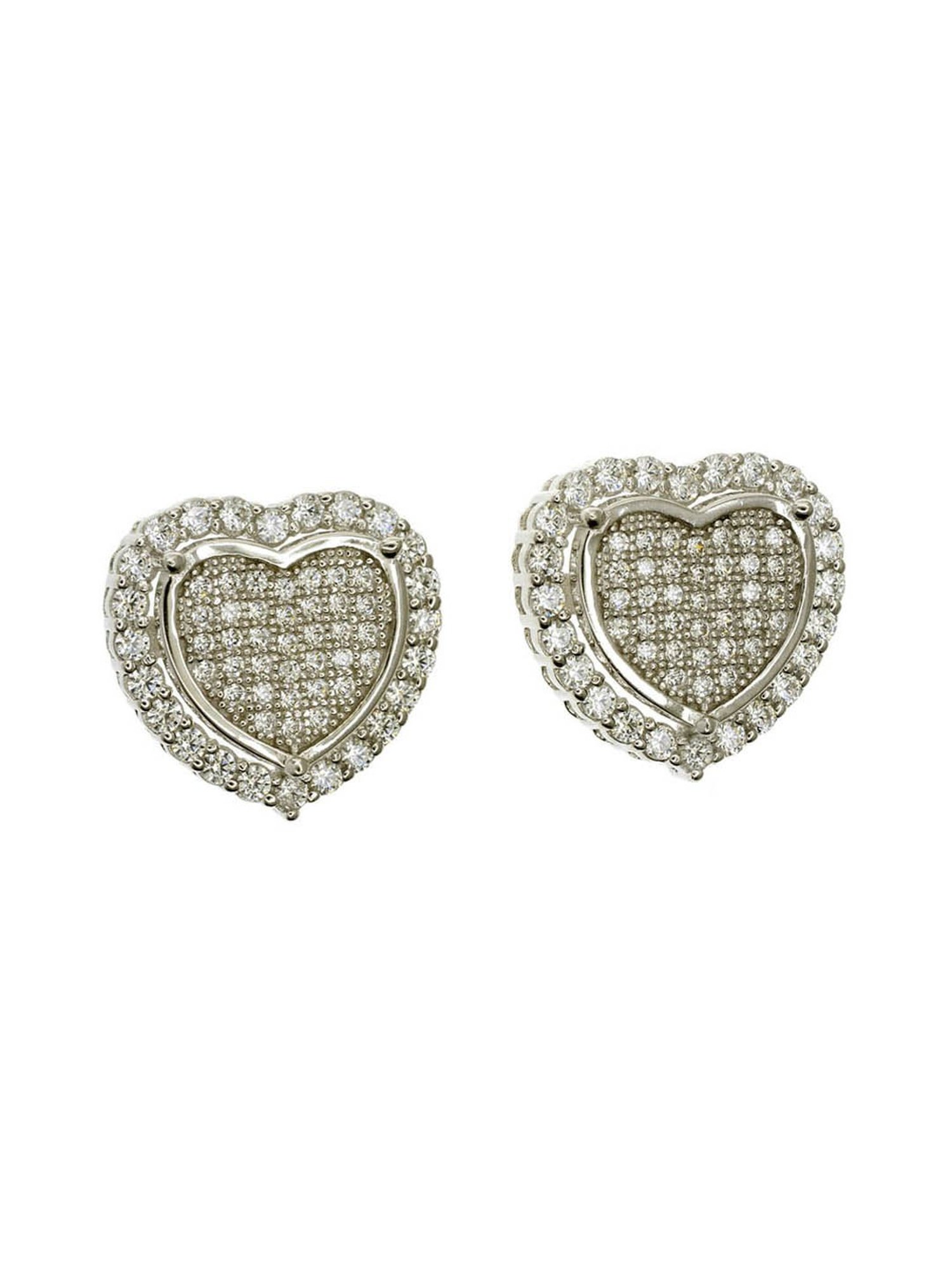The Real Effect London Classic Collection 800 Silver Heart Earrings for Women