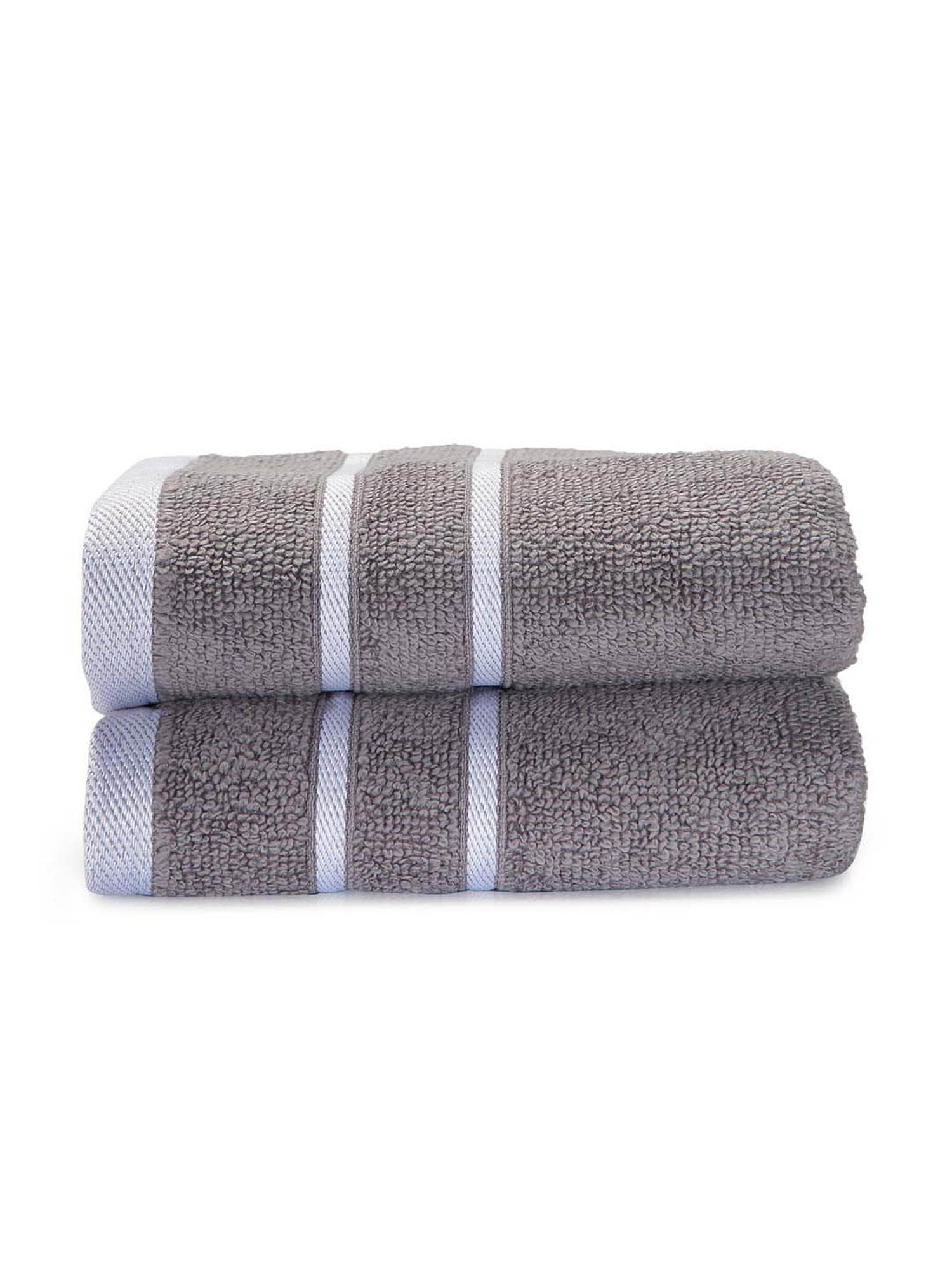 Mark Home 100% Cotton 500 GSM Zero Twist Simply Soft Grey Hand Towels - Set of 2