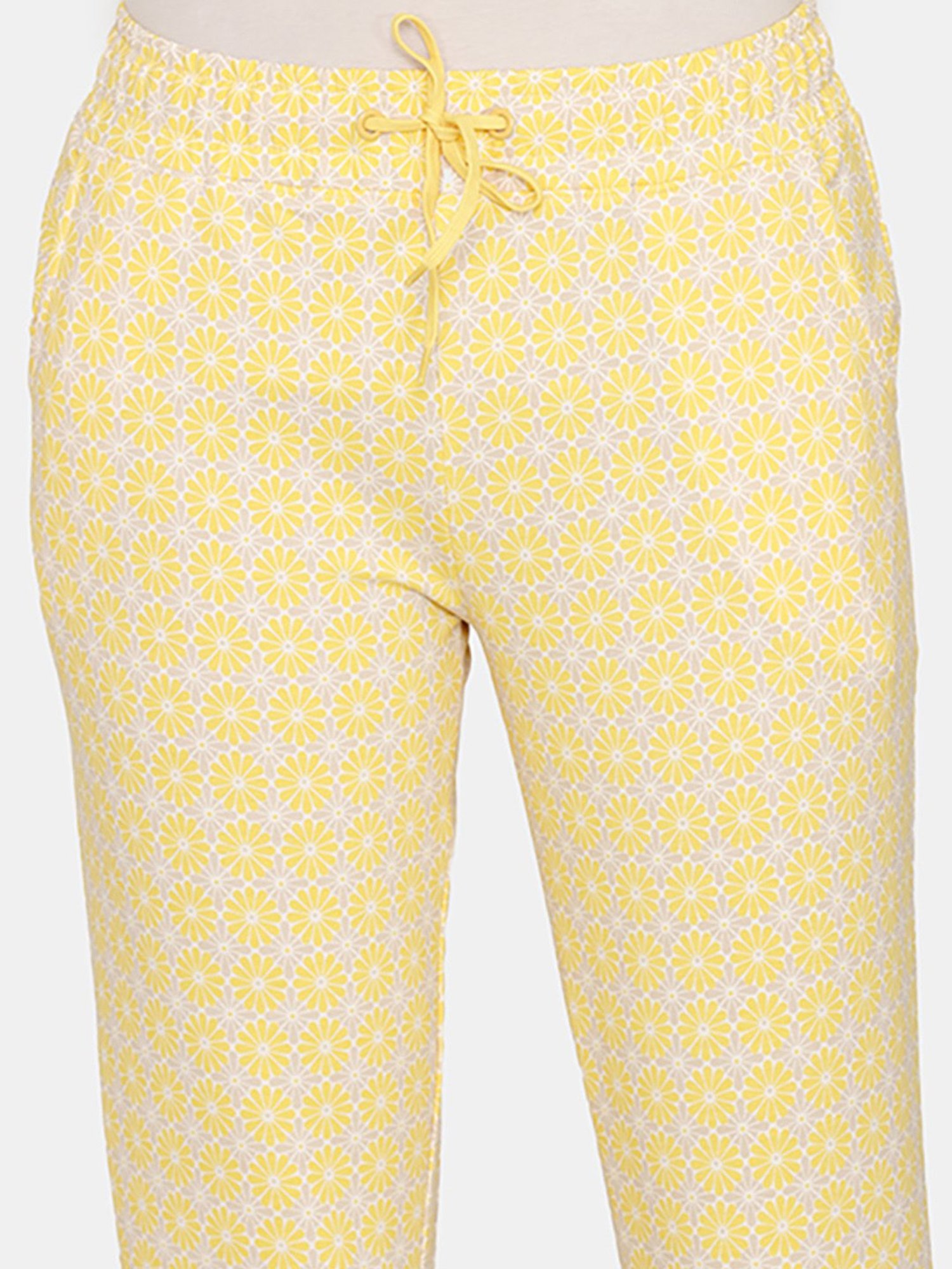Zivame Yellow Printed Pyjamas