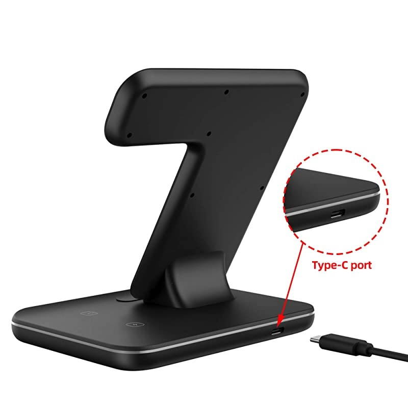 3 in 1 Wireless Charger,  Fast Wireless Charging Station for iPhone 11 Series/XS MAX/XR/XS/X/8P, Compatible with Apple Watch 6/SE/5/4/3/2/1 Airpod 2/Pro