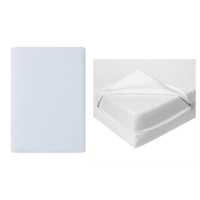 Bundle of Dreams Mini 5 Inch Portable Hypoallergenic 2-Stage Baby Crib MattressBundle of Dreams 5" Mini Organic Cotton 38x24x5 Crib Zipper Cover