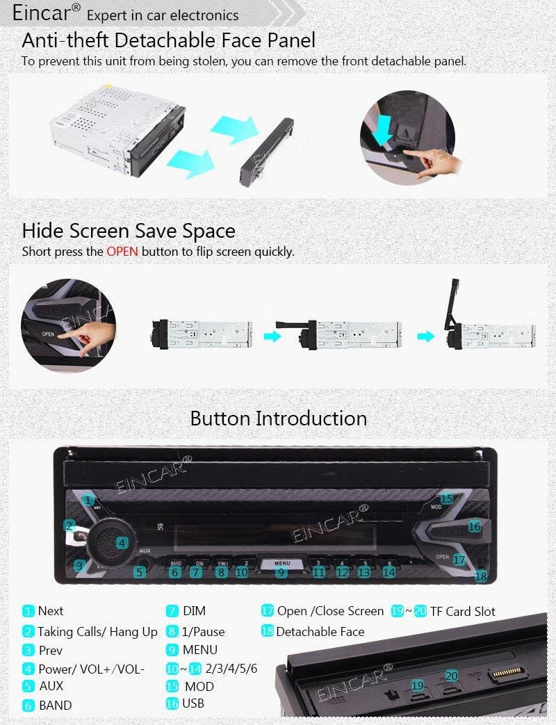 Single 1 Din Car Stereo 7 Inch Touch Screen Android 9.0 Car Radio Bluetooth GPS Navigation Head Unit Support WiFi/Mirror Link/USB/SD/AM/FM Receiver External MIC Remote with Wireless Backup Camera