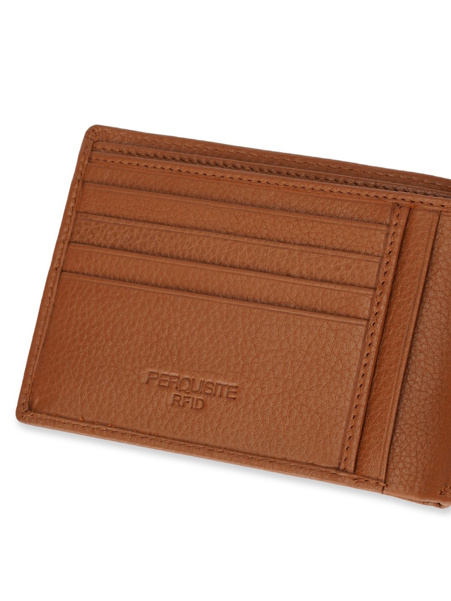 PERQUISITE Brown Casual Leather Bi-Fold Wallet for men