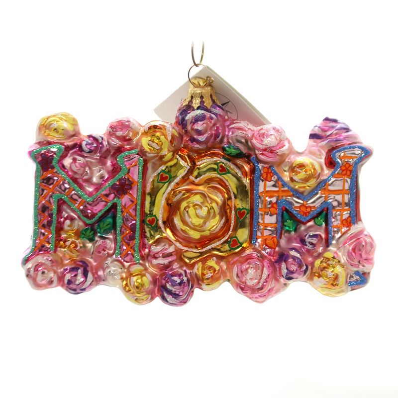 Christopher Radko 3.5" Best Mom Mothers Day Flowers Ornament  -  Tree Ornaments